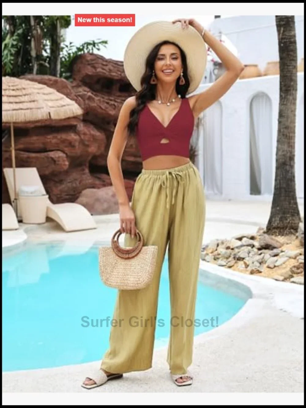 Cropped StrapCore Bikini Top with Padded Twist Knot Cut Out Adjustable Swimwear - Picture 5 of 7